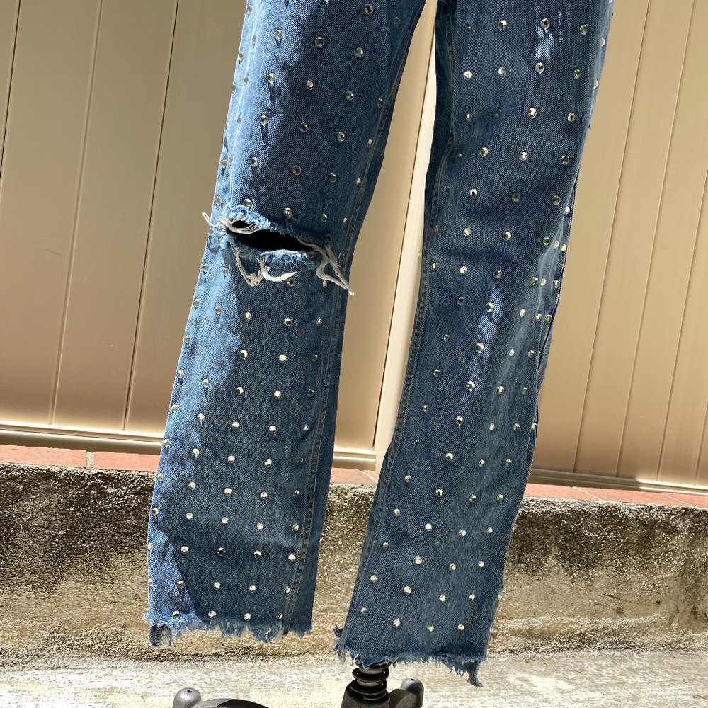 Carmar Distressed Rhinestone Jeans - Picture 7 of 11